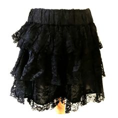 Wet Seal Brand Black Lace Mini Skirt Three Tiers And Elastic Waist Band Nwt New With Tags Size S Approximate Measurements, Laid Flat, Unstretched: - Waist: 13" Inches (About 26" Inches Around) - Length: 15" Inches Waist Band Has Some Stretch! Gothic Mini Skirt For Summer, Gothic Tiered Mini Skirt For Summer, Gothic Skirted Bottoms For Summer, Black Lace Mini Skirt For Summer, Gothic Lined Mini Skirt For Summer, Gothic Summer Mini Skirt With Lining, Gothic Skort For Summer, Gothic Mini Skort For Summer, Black Lace Mini Skirt For Spring