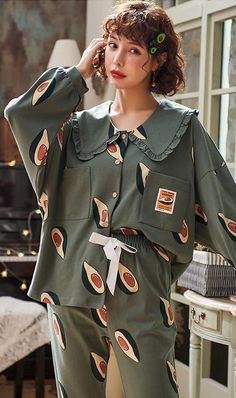 Pajama Women, Home Clothes Women, Winter Pajamas Women, Girls Night Dress, Pijamas Women, Pajama Fashion, Homewear Woman, Cute Sleepwear, Cute Pajama Sets