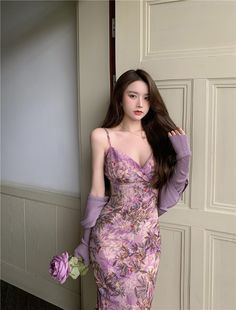 Back To College Outfits, Sweet Party, Dress Women Elegant, Purple Outfits, Summer Vintage, Midi Dress Casual, Elegant Floral, Basic Outfits, Vintage Summer