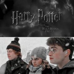 harry potter and the half - blood prince movie poster with two people in winter clothes