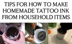 there are pictures of how to make homemade tattoo ink from household items in this article