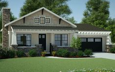 this is a computer rendering of the front elevation of these small house plans for homes