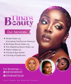 a flyer for an african beauty salon