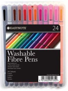 assorted washable fine pens, 24 count each in a package with the same color