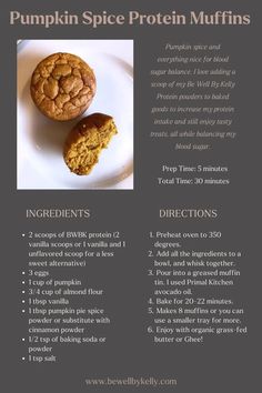 a recipe for pumpkin spice protein muffins