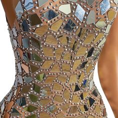 4-6 weeks processing and shipping time Beautiful mirror dress with a high slit and crystal studs. Perfect for that special event! Material: stretch mesh Care: hand wash Mirror Dresses, Mirror Dress, Burlesque Costume, Bling Fashion, Beautiful Mirror, Prom 2024, Pink Mirror, Insta Story Ideas