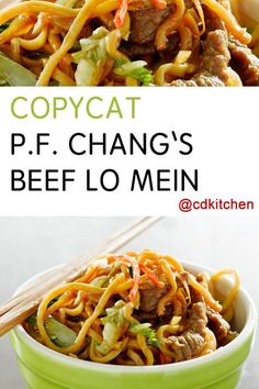 the cover of copycat's p f chang's beef lo mein