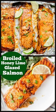 grilled honey lime glazed salmon on foil