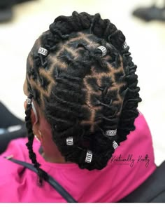 Blue And Black Braids, Loc Crown, Black Hair Protective Styles, Loc Beads, Short Loc Styles, Dreadlocks Styles, Short Dreadlocks Styles, Dreads Styles For Women, Short Locs