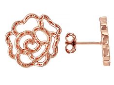 Timna Jewelry Collection™ Copper Flower Shape Stud Earrings. Measures Approximately 0.58"L x 0.58"W. Push Backs. Polishing Cloth Included. Rose Gold Flower-shaped Earrings For Valentine's Day, Rose Gold Flower Shaped Pierced Earrings, Rose Gold Flower-shaped Pierced Earrings, Pierced Rose Gold Flower Earrings, Rose Gold Flower Charm Earrings For Mother's Day, Rose Gold Earrings With Flower Charm For Mother's Day, Elegant Flower-shaped Earrings For Valentine's Day, Mother's Day Rose Gold Earrings With Flower Charm, Flower Shape