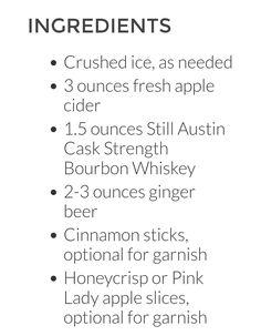 the ingredients for an apple cider are shown in black and white, including cinnamon sticks,