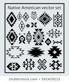 native american design set in black and white with the words native american written below it