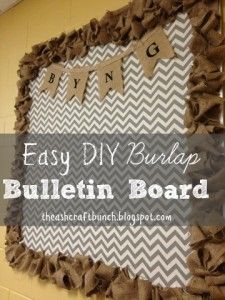 a bulletin board with the words easy diy burlap bulletin board