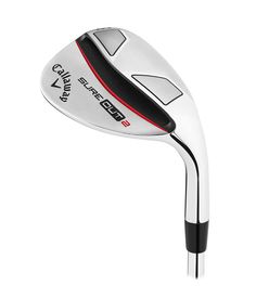 a white and black golf club on a white background