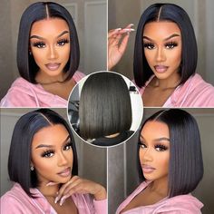 About this item Bob Wig synthesize Human Hair:13x4 wigs for black women synthesize human hair glueless,No tangle, no shedding, no bad smell, can be dyed and blenched as you like,180 Density, Full And Thick, Neat And Nice, Easy To Install,enough to satisfy your daily use. 13x4 Frontal Lace Wig Material:50% remy human hair ,the Virgin Hair comes from young ladies,soft and smooth,can be dyed, bleached, curled, straightened and restyled as you like. HD Lace Front Wigs Human Hair: Cap Size - There ar Lace Frontal Bob, Human Lace Wigs, Bob Lace Front Wigs, Human Wigs, Glueless Wig, Brazilian Remy Hair, Wig Human Hair, Straight Lace Front Wigs, Short Bob Wigs