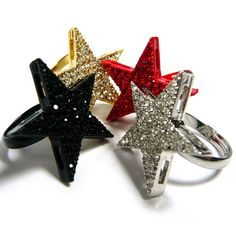 Sparkle Crystal Rhinestone Silver Gold Red Black Pewter Metal Adjustable Fashion Jewelry Star Ring L Trendy Red Party Rings, Trendy Star Embellished Party Jewelry, Trendy Star-embellished Party Jewelry, Star-shaped Rhinestone Party Jewelry, Trendy Star Embellished Jewelry For Parties, Red Star-shaped Jewelry For Parties, Red Star-shaped Party Jewelry, Christmas Party Star-shaped Jewelry, Christmas Star-shaped Jewelry For Parties