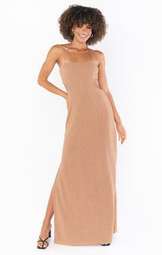 A strapless tube dress is always a good idea! The Enos Maxi is a slinky figure hugging maxi dress with side cutouts and an optional strap that can be tied over the neck. Or flip her around and give the look of a two piece with the strap criss crossed over the waist. Chic Strapless Maxi Dress With Cutout, Dress With Side Cutouts, Strapless Tube Dress, Beach Wedding Guests, Beach Wedding Guest Dress, Brunch Dress, Side Cuts, Model Fits, Tube Dress