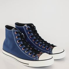 Converse Chuck Taylor All Star Hi High Top X You Seasonal Color Blue / White / Black Canvas Unisex Sneakers 152620c Nwt Brand: Converse Model: Chuck Taylor All Star Hi Style Code: 152620c Color: Blue / White / Black Gender: Unisex, Listed As Men's Shoes. Sku #57 Size Guide: Us Men's 9.5 / Us Women's 11.5 / Uk 9.5 / Eur 43 / Cm 28 We Make The Shoe. You Make The Stories. We Could Tell You That It’s The Og Basketball Shoe, Created Over 100 Years Ago. Or That The Design Has Largely Stayed The Same, Casual Blue High-top Sneakers With Elastic Laces, Casual Navy High-top Sneakers With Rubber Sole, Sporty Navy Cotton Sneakers, Casual Converse Sneakers With Elastic Laces, Casual Converse Canvas Shoes, Converse Navy Lace-up Sneakers, Sporty Navy High-top Canvas Shoes, Navy Canvas Shoes For Streetwear, Casual Navy High-top Canvas Shoes