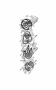 an artistic tattoo design in black and white