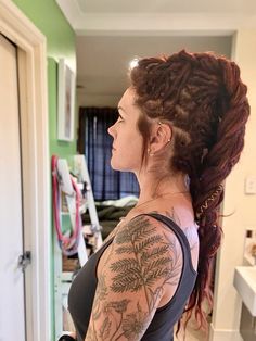 #dreaded #braid #redhair #reddreads Loc Goals, Red Dreads, Dread Lock, Dread Styles, Dread Braids, Faux Hawk, Hair Colours