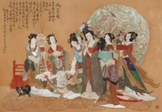 Hanfu Art, Chinese Folk Art, China Culture, Korean Painting, 18th Century Paintings, Chinese Paintings, Art Chinois, Chinese Art Painting, Ancient Chinese Art