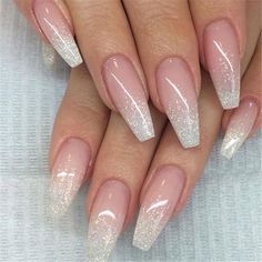 Ombre Nails Glitter, Ombre Acrylic Nails, Ombre Nail Designs, Nail Art Ombre, Shiny Nails, Nails Wedding, Ideas Nails