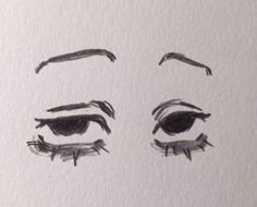 a drawing of the eyes and eyebrows of a woman's face with long eyelashes