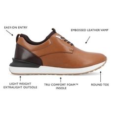 Lace-up the ultimate casual sneaker with the Zach by Thomas & Vine. The ExtraLight outsole, easy-access detailing, and 12 mm Tru Comfort Foam insole will give you the comfort you need to rock any occasion. Genuine leather and a classic round-toe give them a fresh look. With a classic look like this in your closet, you'll always know what to wear. | Thomas & Vine Men's Zach Sneakers, 11.5M Functional Low-top Slip-on Sneakers For Walking, Leather Athleisure Walking Shoes For Light Sports, Comfortable Leather Running Shoes For Light Sports, Leather Running Shoes With Ortholite Insole For Sports, Leather Running Shoes With Removable Insole For Light Sports, Comfortable Low-top Leather Running Shoes, Sporty Sneakers With Removable Insole For Walking, Functional Brown Sneakers For Walking, Comfortable Leather Low-top Running Shoes