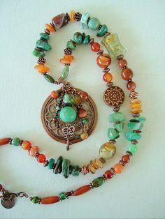 Collar Hippie, A Necklace, Jewelry Projects, Bohemian Jewelry, Boho Necklace, Turquoise Jewelry, Boho Jewelry, Long Necklace, Bohemian Style