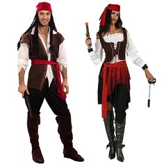 Pirates of the Caribbean Pirates of the Caribbean Outfits Costume Men's Women's Couple's Movie Cosplay Cosplay Costume Party Brown Vest Top Skirt Masquerade Polyester 2024 - $20.99 Pirates Of The Caribbean Outfits, Caribbean Pirates, Jack Sparrow Costume, Caribbean Outfits, Movie Cosplay, Witch Dress, Halloween Masquerade, Woman Movie, Captain Jack Sparrow