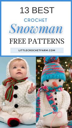 two crochet snowman free patterns for babies and toddlers