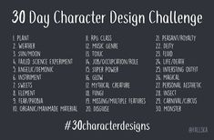 the 30 day character design challenge is here to help you plan for your next project