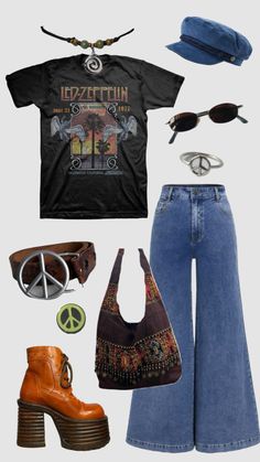 70s hippie rock outfit #outfitinspo #vintage #rocknroll #rockstar #hippie #70s Outfits 60s, Hippie Rock, Hippie 70s, Outfits 70s, Rock Outfit, 70s Hippie, Rock Outfits, Full House, Types Of Fashion Styles