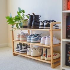 3 tier Hacks For Small Spaces, Over The Door Storage, Dorm Room Closet, Shoe Rack Bedroom, Bamboo Shoe Rack, Dorm Organization, Storage Organizers, Pinterest Room Decor, Cute Bedroom Decor