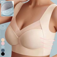 Woman Top Bra Sexy Push Up Bra Seamless Ice Silk Underwear Women Unwired Ring Sleep Lingerie Fitness Bold Lip Color, Most Comfortable Bra, Comfortable Bra, Braided Cornrow Hairstyles, Poor Posture, Comfortable Bras, Clothing Catalog, Posture Correction, African Print Dress