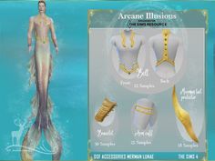 an image of a mermaid costume for the female character in the game arce illusion