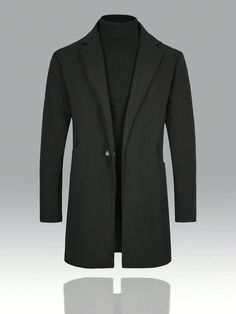 Men's Turn-Down Collar Button Long Sleeve Business Casual Stylish Suit Jacket Black Work  Long Sleeve Woven Fabric Plain Regular Non-Stretch  Men Clothing, size features are:Bust: ,Length: ,Sleeve Length: Classic Long Sleeve Sweater Coat For Business, Business Long Sleeve Outerwear With Double Button Closure, Long-sleeved Business Outerwear With Buttons, Winter Outerwear With Suit Collar And Buttons, Formal Long Sleeve Sweater Coat With Button Closure, Business Casual Single Breasted Sweater Coat, Winter Solid Blazer With Button Closure, Single Breasted Long Sleeve Sweater Coat, Single-breasted Long Sleeve Sweater Coat For Business Casual