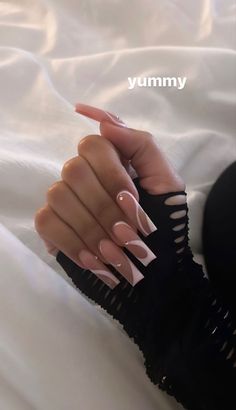 Era Nails, Ambre Nails, Basic Baddie Nails, Long Square Nails, Basic Nails, Mom Era, Long Square Acrylic Nails, Her Nails, White Nail