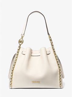 Mina Large Chain Shoulder Bag | Michael Kors Chic Bag With Metal Hardware For Everyday Luxury, Chic Hobo Shoulder Bag With Chain Strap, Chic Everyday Luxury Bags With Metal Hardware, Chic Bags With Chain Strap And Double Handle, Elegant Hobo Bag With Chain Strap For Shopping, Shopping Shoulder Bucket Bag With Chain Strap, Chic Shoulder Bag With Chain Strap For Shopping, Chic Chain Shoulder Bag For Shopping, Shopping Bucket Bag With Chain Strap