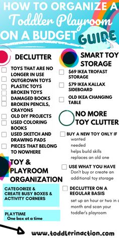 the ultimate guide to organize your toddler's playroom on a budget checklist