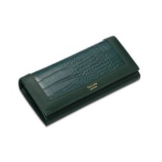 Buy Green Croc Printed Long Wallet Fashion Wallet with Button Worldwide Free shipping and return, color: Green , material: Faux Leather Women's Wallets, Vintage Clutch, Croc Print, Luxury Wallet, Wallet Pattern, Ladies Clutch, Wallet Organization, Leather Bag Women, Wallet Fashion