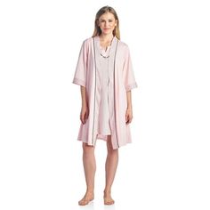 Size Recommendations: Medium (6-8) Large (10-12) X-Large (14-16) XX-Large (18-20), Order size up for more a relaxed fit. Settle in for a quiet evening at home with this soft and cozy Sleepwear Night Gown and Robe Set for Women. it's made from a super comfortable cotton blend knit fabric. Sleeveless chemise nightshirt measures approx. 36" in, different neck styles offered. Coordinating Wrap Kimono Robe features matching self-tie belt, attached inner tie, side seem pockets, 3/4 sleeves with roomy Nightgown And Robe, Night Clothes, Cozy Sleepwear, Quiet Evening, Women's Sleepwear, Womens Robes, Night Shirt, Sleepwear Women, Tie Belt