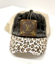 - Brown brim leopard with black top trucker Hat with Cream Mesh Brown/Antique - Patches Of Upcycling Adjustable Brimmed Trucker Baseball Cap, Trucker Style Brimmed Baseball Cap, Trucker Baseball Cap With Brim, One Size Fits Most Trucker Baseball Cap, Trendy Adjustable Brimmed Trucker Hat, Trendy Adjustable Brimmed Snapback Hat, Trendy Brimmed Adjustable Snapback Hat, Trucker Snapback Hat With Brim, Vintage Black Trucker Hat For Spring