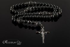 Excellen Men's Genuine Shungite Rosary, Catholic Rosaries, Confirmation Gifts, Men's Rosary Beads, P Black Cross Rosary As Gift, Gift Black Rosary With 8mm Beads, Black Crucifix Rosary As Gift, Handmade Black Rosary For Gift, Handmade Black Rosary Gift, Spiritual Hematite Jewelry For Gifts, Spiritual Hematite Jewelry As Gift, Black Onyx Rosary As A Gift, Rosary For Men