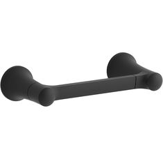 an image of a black towel bar on a white background, with the handle extended