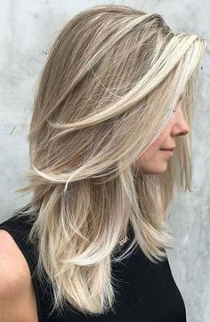 Lange Feine Haare Schnitt – Madame Frisuren Medium Layered Hair, Medium Length Hair With Layers, Blonde Hair Looks, Haircuts Straight Hair, Mid Length Hair