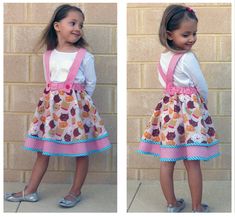 "Girl's twirly skirt PDF sewing pattern EASY PATTERN DIGITAL PDF SEWING PATTERN -- Instant Download. No postage available. An adorable twirly skirt just perfect for any occasion the Topsy Skirt for girls sizes 1 to 12 years. This delightful skirt will please any little girl and is so easy to make. Can be made in at least three versions as shown in the sewing tutorial. The bunny or star appliqués and straps are optional. Older girls will prefer just the plain skirt. The tutorial shows how to make Angel Applique, Flared Skirt Pattern, Bunny Applique, Applique Skirt, Plain Skirt, Child Fashion, Twirly Skirt, Twirl Skirt, Romper Pattern