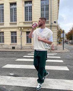 Spartan Green Dunks Outfit Men, Green Pants Streetwear, Mens Green Outfit Street Styles, 550 White Green Outfit, Green Cargo Pants Outfit Street Style Men, Dunk Green Outfit, Green Cargo Pants Outfit Men Streetwear, Green And Cream Outfit Men