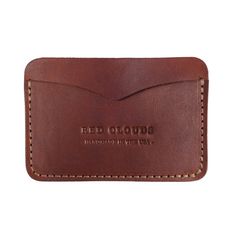 For those who like to keep their wallets in their front pockets. Slim enough to comfortably carry and large enough to fit your essential cards and some cash. Red Clouds, Red Cloud, Leather Tooling, Vegetable Tanned Leather, Portland Oregon, Leather Working, Saddle, Card Slots, Portland