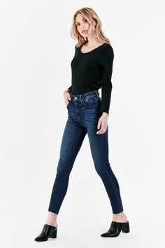 image of a female model wearing a OLIVIA SUPER HIGH RISE ANKLE SKINNY JEANS WEST POINT DEAR JOHN DENIM Jeans West, Tencel Denim, Denim Essentials, Dear John, West Point, Medium Wash Jeans, Comfy Sweaters, Boys Jacket, Sweater Sale